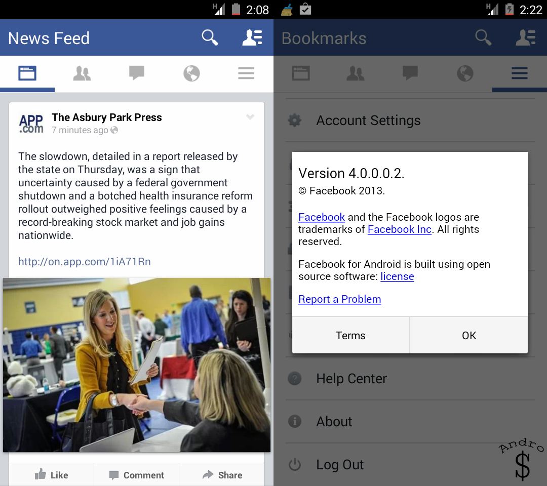 Leaked images show Redesigned Facebook UI for Android