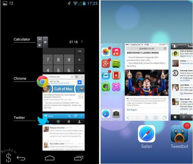 Multitasking - iOS 7 vs Android 4.4 KitKat – The Smartphone Wars