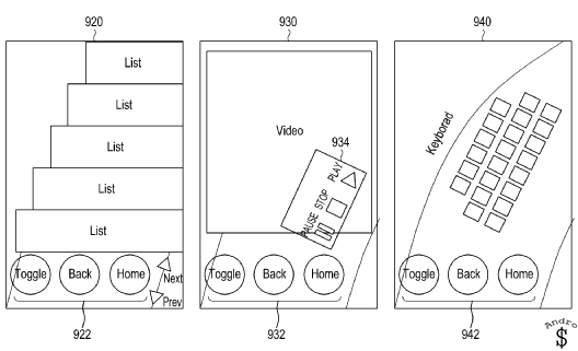 Samsung Patent 1 - Samsung Patents a new type of interface, that makes one-handed tasks simple