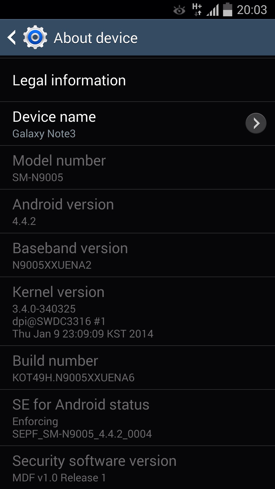 20140113 031130 - LEAKED : Galaxy Note 3 Android 4.4 KitKat Test firmware