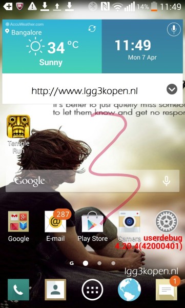 LGG3 www.androdollar.com  - LEAKED : Alleged Screenshot & Internal Details of LG G3