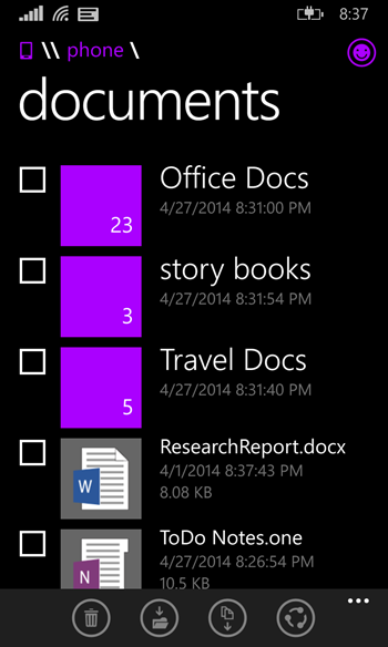 JDPiChl - Screenshots of the Official Windows Phone File Manager emerge