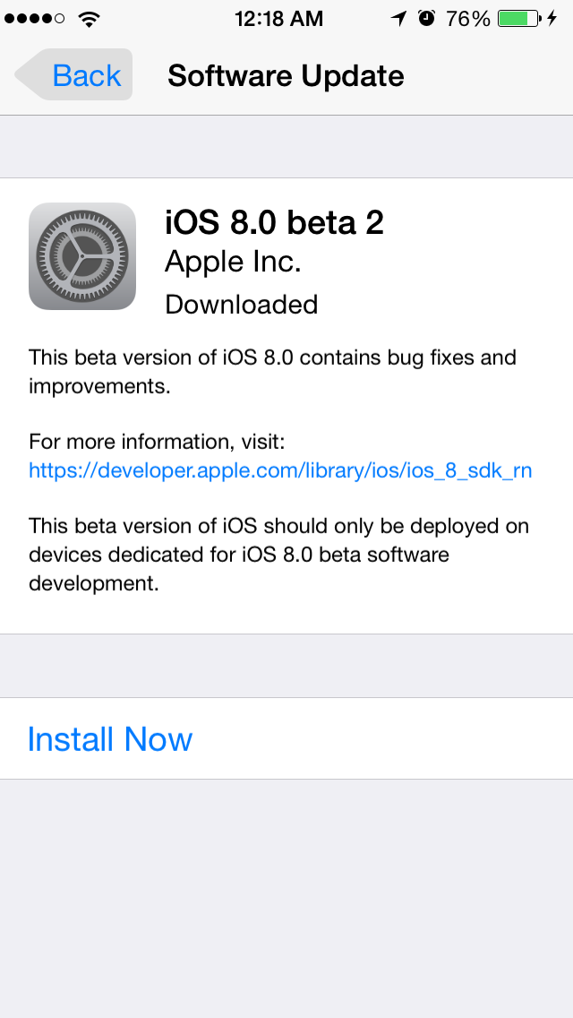 iOS8Beta2 iPhone5S AndroDollar 5 - iOS 8 Beta 2 Now Seeding to Developers [Download ipsw here]