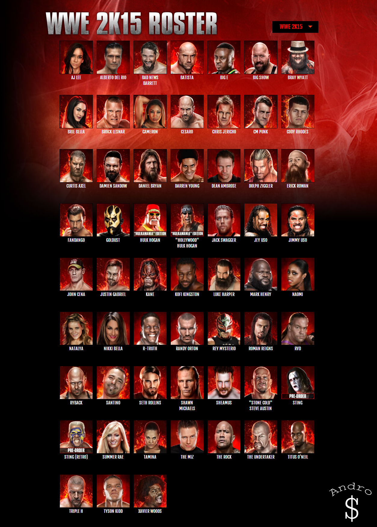 WWE 2K15 Roster Andro Dollar - WWE 2K15 Roster Revealed!